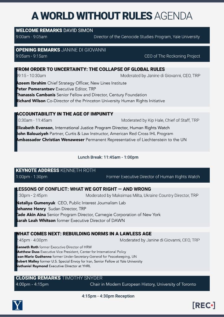 A World Without Rules event agenda